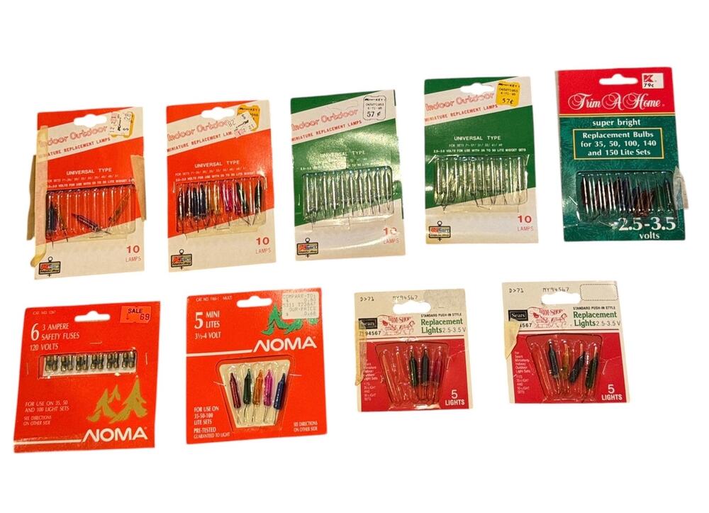 Vintage Lot Midget Mini Christmas Light Replacement Bulbs 2.5-3.5V
